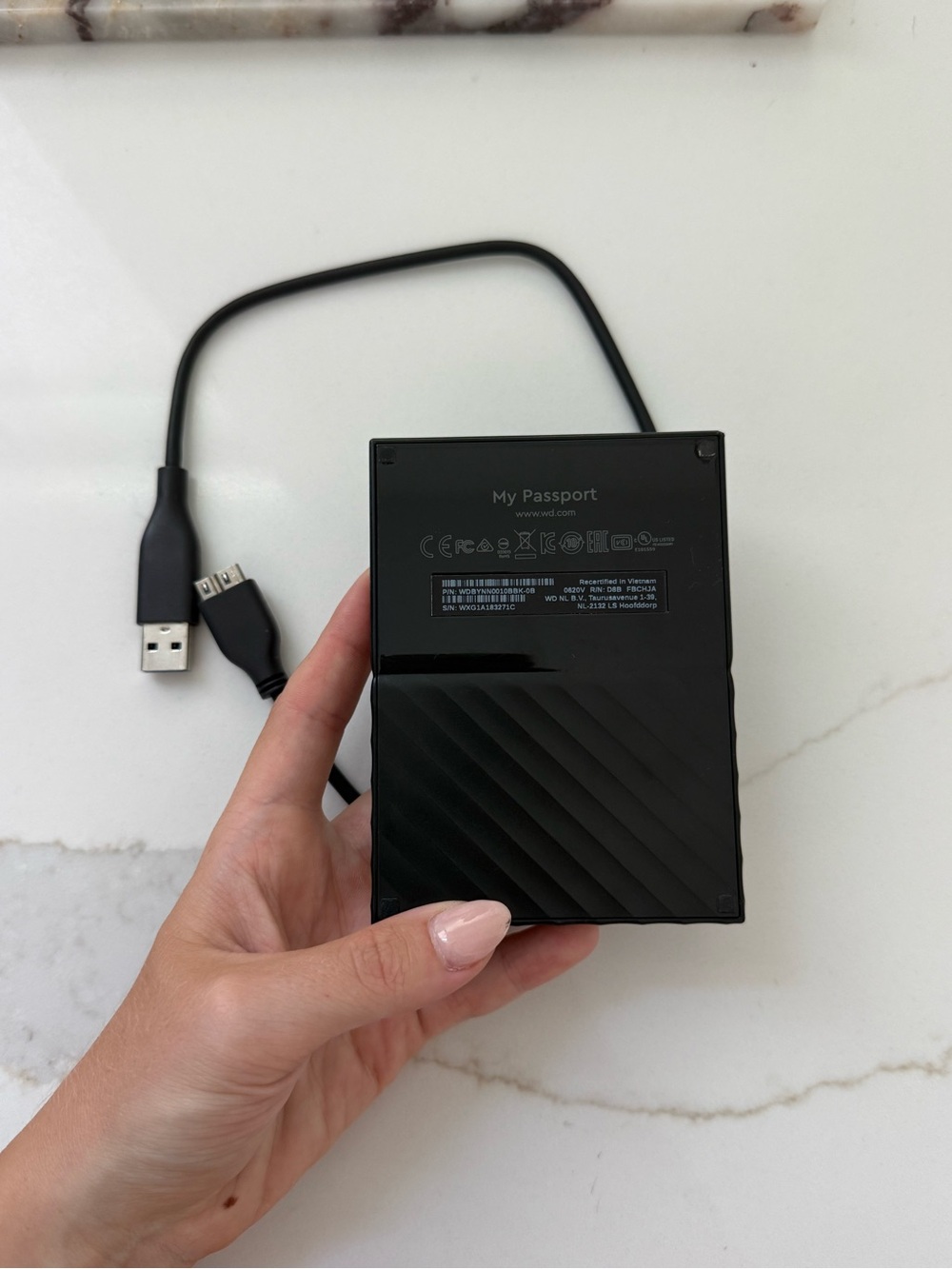 WD My Passport Portable External Hard Drive - Black 1TB